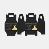 Bright Yellow Dress Faux Glitter Quinceanera フェイバーボックス (折り畳みなし)