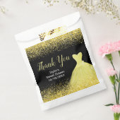 Bright Yellow Dress Faux Glitter Sweet 16 Birthday フェイバーバッグ (封をした状態)