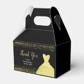 Bright Yellow Dress Faux Glitter Sweet 16 Birthday フェイバーボックス (裏面サイド)