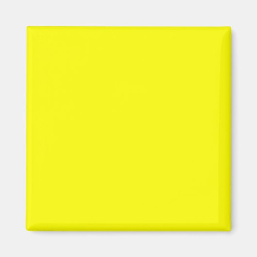 Bright Yellow FFFF00カラー – 名前の追加オプション マグネット (正面)