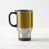 Bright Yellow Floral Pattern Personalised トラベルマグ (左)