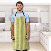 Bright Yellow Glitter Style Vertical Stripes エプロン