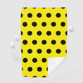 Bright Yellow Golf Towel with Black Dot Pattern ゴルフタオル (インサイチュ)