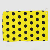 Bright Yellow Golf Towel with Black Dot Pattern ゴルフタオル (横)