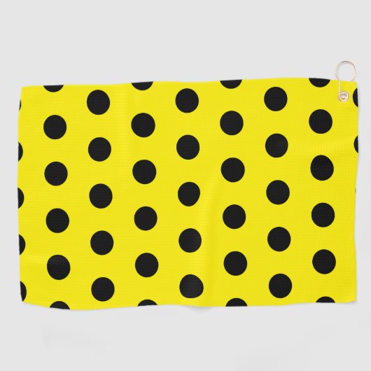 Bright Yellow Golf Towel with Black Dot Pattern ゴルフタオル (横)