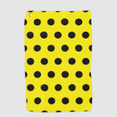 Bright Yellow Golf Towel with Black Dot Pattern ゴルフタオル (正面)