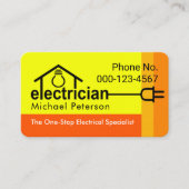 Bright Yellow Home Electrician Bulb Wiring 名刺 (正面)