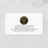 Bright Yellow Home Electrician Bulb Wiring 名刺 (裏面)