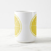 Bright Yellow Lemon Slice on White Mug コーヒーマグカップ (中央)