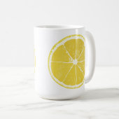 Bright Yellow Lemon Slice on White Mug コーヒーマグカップ (正面右)