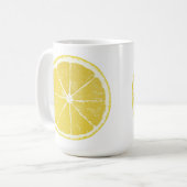 Bright Yellow Lemon Slice on White Mug コーヒーマグカップ (正面左)