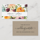 BRIGHT YELLOW ORANGE FLORA BUNCHのウェブサイ結婚ト 名刺 (正面/裏面)