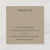 BRIGHT YELLOW ORANGE FLORA BUNCH'結婚s THANK YOU スクエア名刺 (裏面)