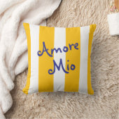 Bright Yellow Orange Stripes | Amore Mio クッション (ブランケット)