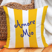 Bright Yellow Orange Stripes | Amore Mio クッション