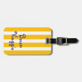 Bright Yellow Orange Stripes | Buon Viaggio ラゲッジタグ (正面横)