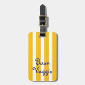 Bright Yellow Orange Stripes | Buon Viaggio ラゲッジタグ (正面縦)