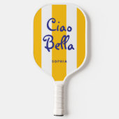Bright Yellow Orange Stripes | Ciao Bella ピックルボールラケット (裏面)