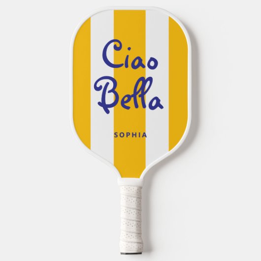 Bright Yellow Orange Stripes | Ciao Bella ピックルボールラケット (正面)