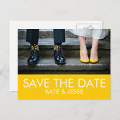 Bright Yellow Photo日付はがきを保存 案内ポストカード (正面/裏面)