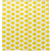 Bright Yellow Pig Pattern シャワーカーテン (正面)