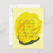 Bright yellow rose Save the date wedding postcards 案内ポストカード (正面/裏面)