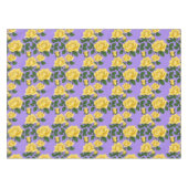 Bright Yellow Roses With Green Leaves  テーブルクロス (正面(横))