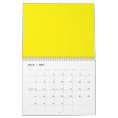 Bright Yellow Solid Background | Bold Modern Look カレンダー (3月 2027)