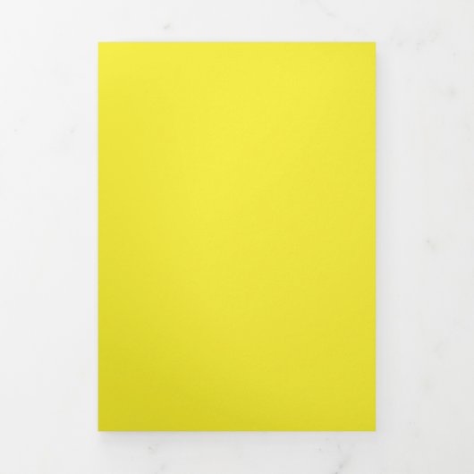 Bright Yellow Solid Background | Minimalist Design 三つ折り招待状 (カバー)