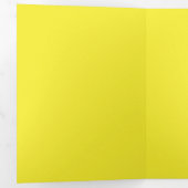 Bright Yellow Solid Background | Minimalist Design 三つ折り招待状 (内部最初)