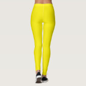 Bright Yellow Solid Leggings Comfortable Fit Style レギンス (裏面)
