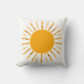 Bright Yellow Sun with Energetic Rays クッション (正面)