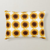 Bright Yellow Sunflower Pattern Decorative Accent アクセントクッション (正面)