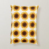 Bright Yellow Sunflower Pattern Decorative Accent アクセントクッション (裏面(縦))