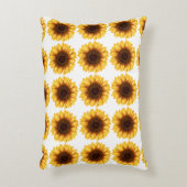 Bright Yellow Sunflower Pattern Decorative Accent アクセントクッション (正面(垂直))