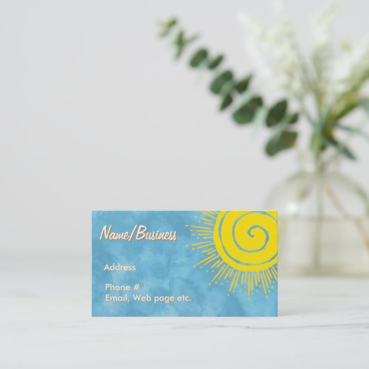 Bright Yellow Sunshine In Blue Sky Custom   名刺 (スタンド正面)