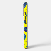 Bright Yellow Tropical Leaf Pattern Monogram Case-Mate iPhoneケース (裏面 / 左)