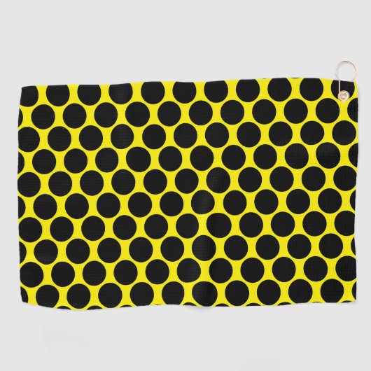 Bright Yellow with Black Dot Style ゴルフタオル (横)