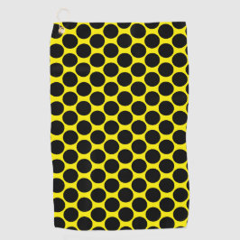 Bright Yellow with Black Dot Style ゴルフタオル