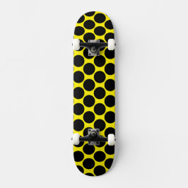 Bright Yellow with Black Dot Style スケートボード