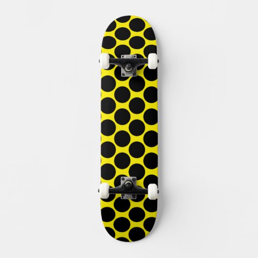 Bright Yellow with Black Dot Style スケートボード (正面)