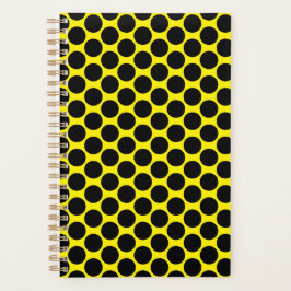 Bright Yellow with Black Dot Style 5.5" x 8.5" プランナー手帳