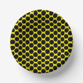 Bright Yellow with Black Dot Style 7" Round ペーパーボウル (正面)