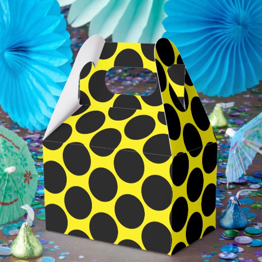 Bright Yellow with Black Dot Style Gable フェイバーボックス (パーティー)