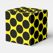 Bright Yellow with Black Dot Style Heart 2x2x2 フェイバーボックス (裏面サイド)