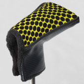 Bright Yellow with Black Dot Style Putter Cover ゴルフヘッドカバー (3/4 正面)