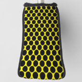 Bright Yellow with Black Dot Style Putter Cover ゴルフヘッドカバー (回転90)