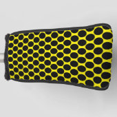 Bright Yellow with Black Dot Style Putter Cover ゴルフヘッドカバー (正面)