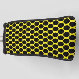 Bright Yellow with Black Dot Style Putter Cover ゴルフヘッドカバー
