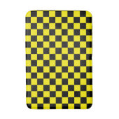 Bright Yellow with Black Square Pattern バスマット (正面縦)
